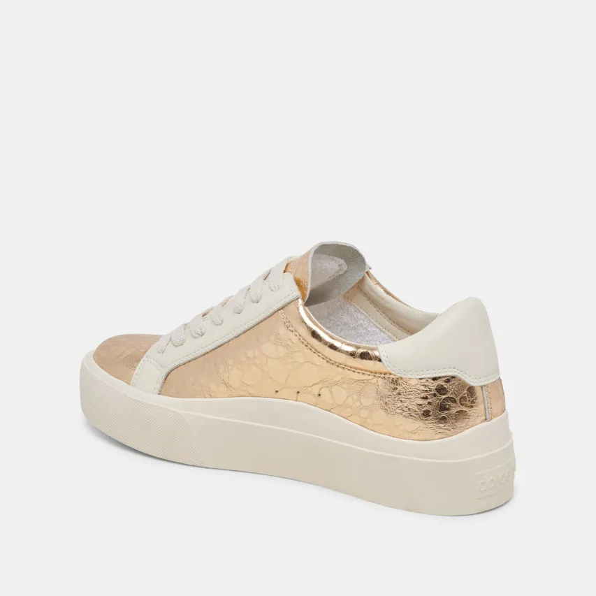 ZAYN 360 SNEAKERS GOLD DISTRESSED LEATHER^Dolce Vita Fashion