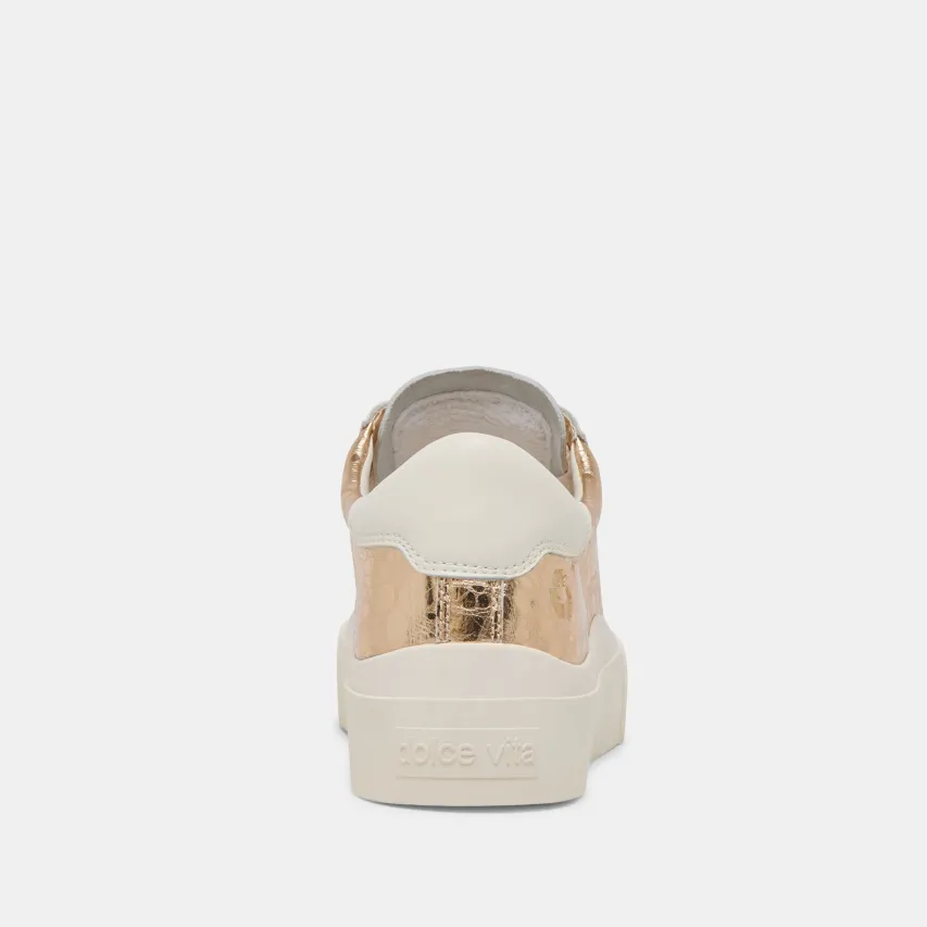 ZAYN 360 SNEAKERS GOLD DISTRESSED LEATHER^Dolce Vita Fashion