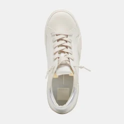 ZINA FOAM 360 SNEAKERS WHITE SILVER RECYCLED LEATHER^Dolce Vita Discount