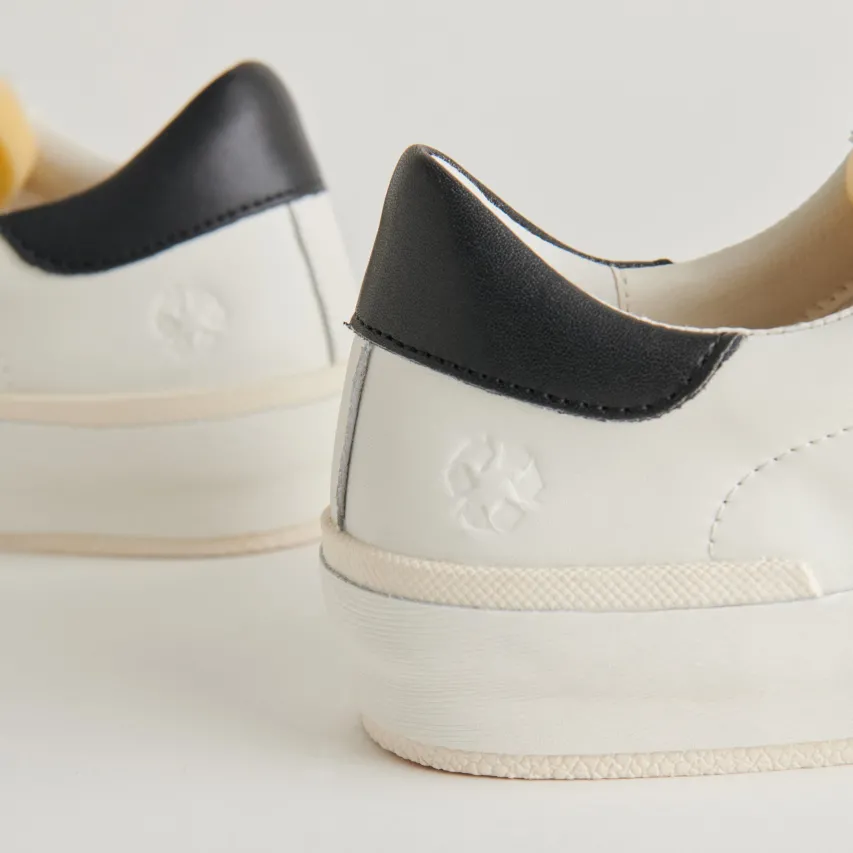 ZINA FOAM 360 SNEAKERS WHITE BLACK RECYCLED LEATHER^Dolce Vita Fashion