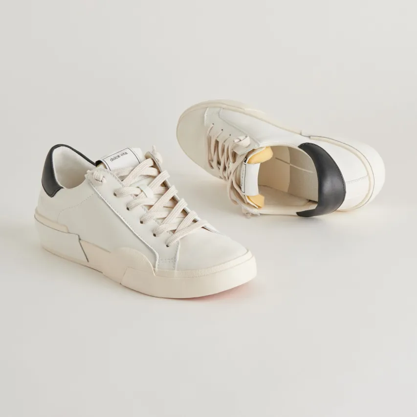 ZINA FOAM 360 SNEAKERS WHITE BLACK RECYCLED LEATHER^Dolce Vita Fashion