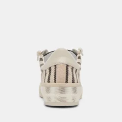 ZINA PATCH SNEAKERS BLACK BEIGE RAFFIA^Dolce Vita Hot