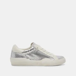 ZINA PERF 360 SNEAKERS SILVER LEATHER^Dolce Vita Outlet