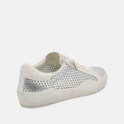 ZINA PERF 360 SNEAKERS SILVER LEATHER^Dolce Vita Outlet