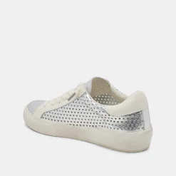 ZINA PERF 360 SNEAKERS SILVER LEATHER^Dolce Vita Outlet