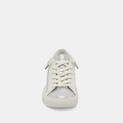 ZINA PERF 360 SNEAKERS SILVER LEATHER^Dolce Vita Outlet
