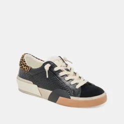 ZINA PLUSH SNEAKERS BLACK MULTI WOVEN^Dolce Vita Fashion