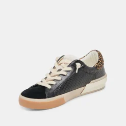 ZINA PLUSH SNEAKERS BLACK MULTI WOVEN^Dolce Vita Fashion