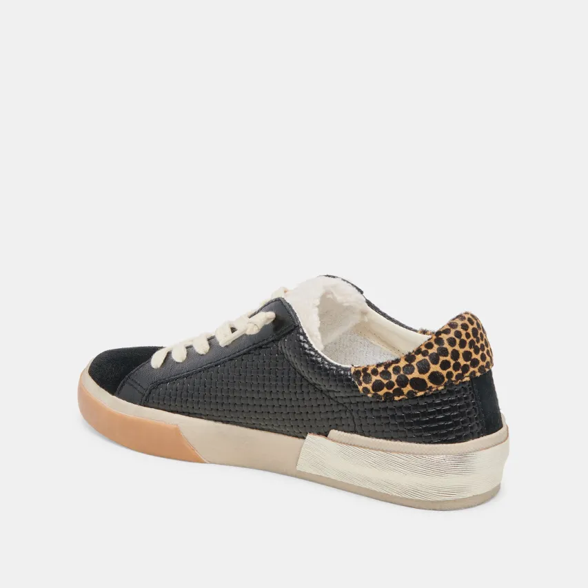 ZINA PLUSH SNEAKERS BLACK MULTI WOVEN^Dolce Vita Fashion