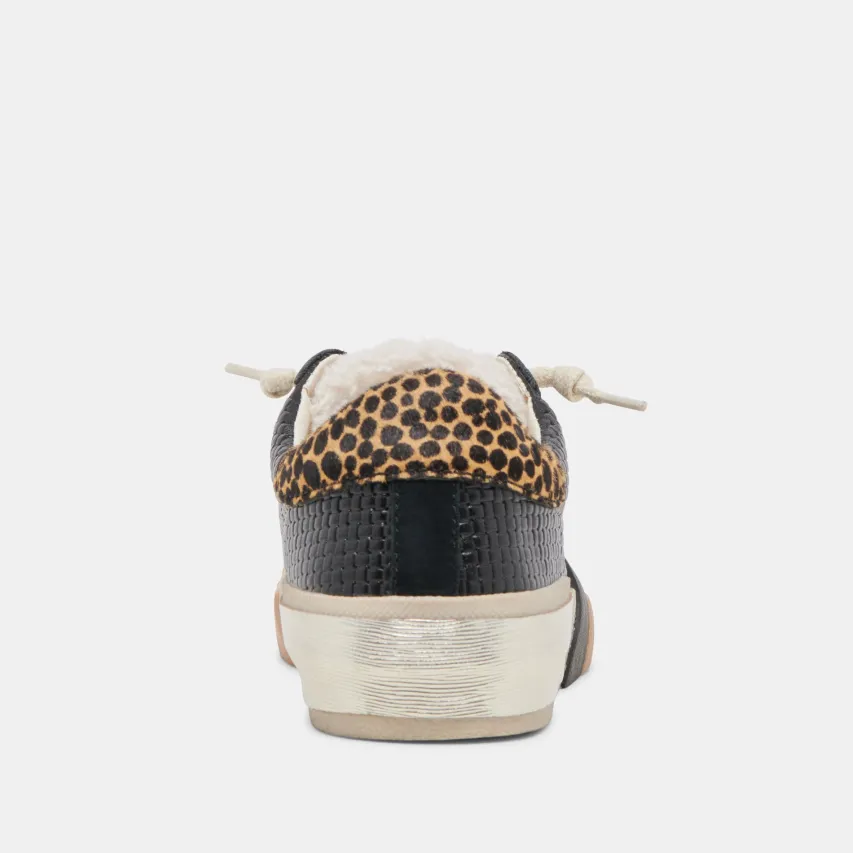 ZINA PLUSH SNEAKERS BLACK MULTI WOVEN^Dolce Vita Fashion