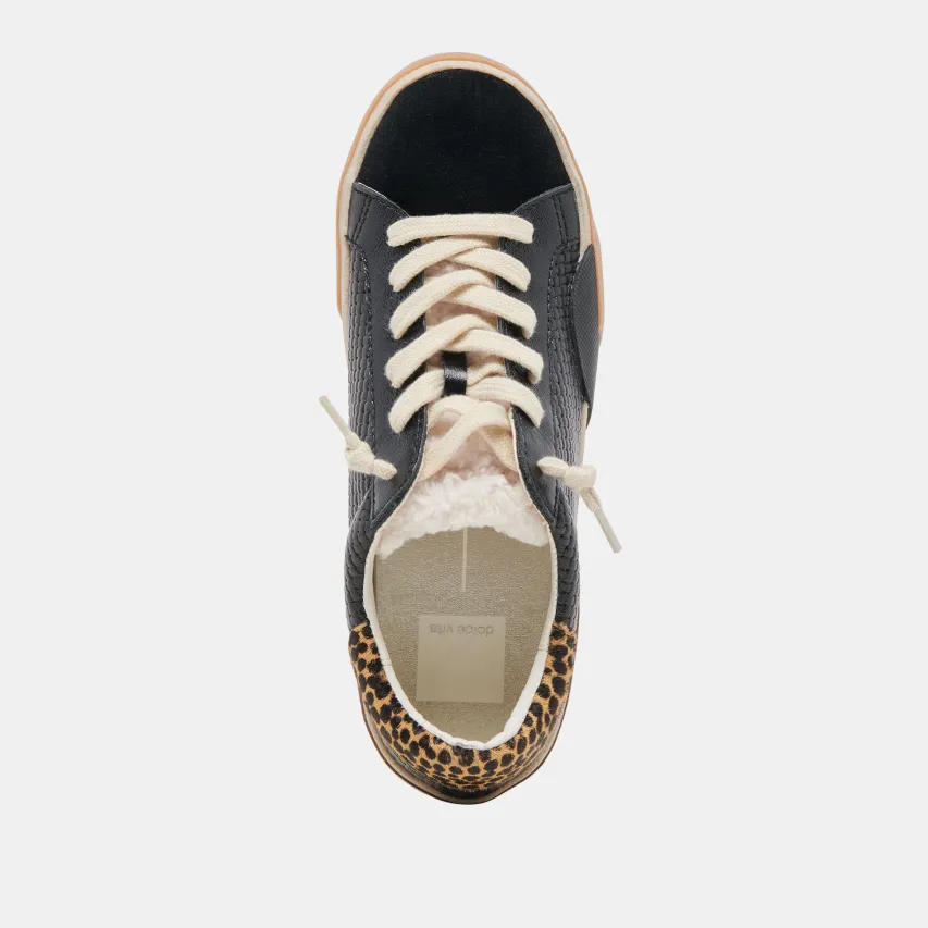 ZINA PLUSH SNEAKERS BLACK MULTI WOVEN^Dolce Vita Fashion