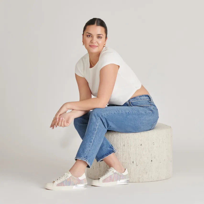 ZINA PRIDE SNEAKERS WHITE MULTI RAFFIA^Dolce Vita Hot