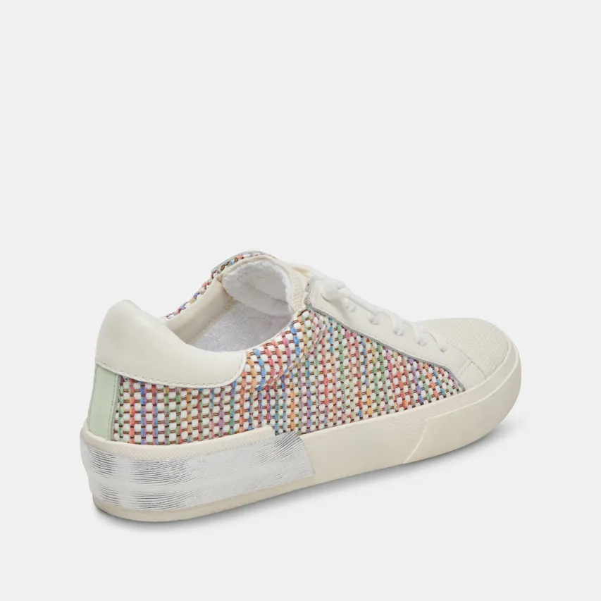 ZINA PRIDE SNEAKERS WHITE MULTI RAFFIA^Dolce Vita Hot