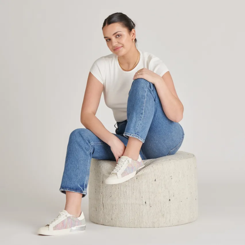 ZINA PRIDE SNEAKERS WHITE MULTI RAFFIA^Dolce Vita Hot