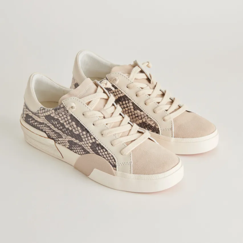 ZINA SNEAKERS BLACK WHITE EMBOSSED SNAKE^Dolce Vita Online
