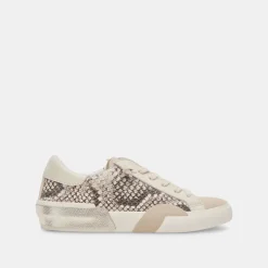 ZINA SNEAKERS BLACK WHITE EMBOSSED SNAKE^Dolce Vita Online