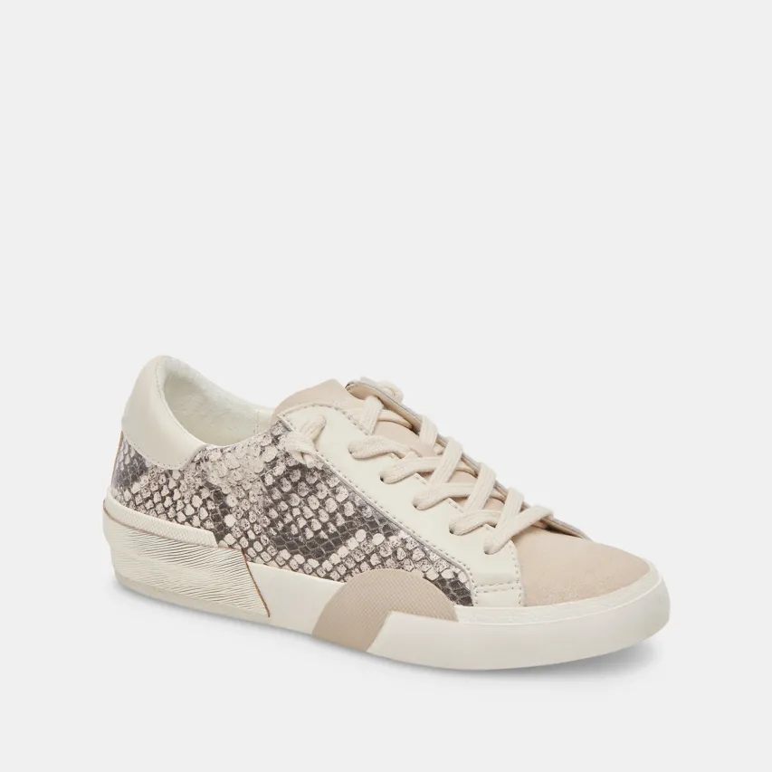 ZINA SNEAKERS BLACK WHITE EMBOSSED SNAKE^Dolce Vita Online