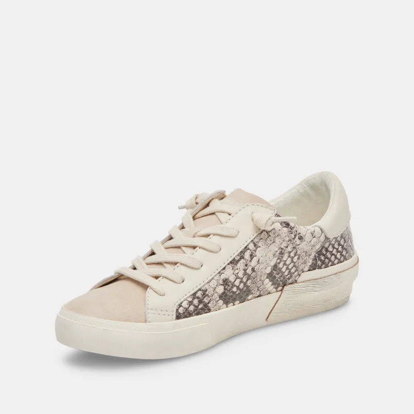 ZINA SNEAKERS BLACK WHITE EMBOSSED SNAKE^Dolce Vita Online