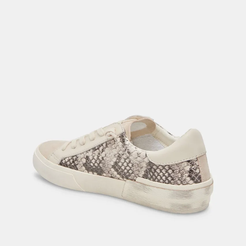 ZINA SNEAKERS BLACK WHITE EMBOSSED SNAKE^Dolce Vita Online