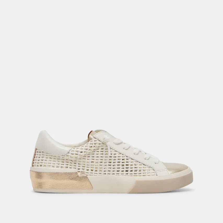 ZINA SNEAKERS BONE GOLD WOVEN^Dolce Vita Clearance