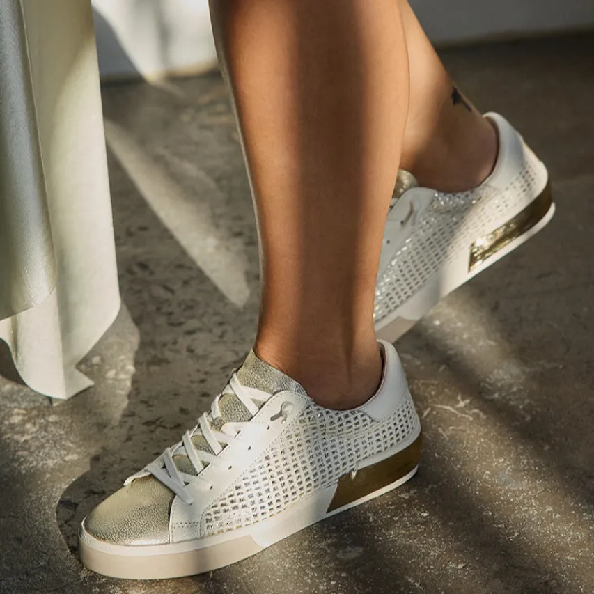 ZINA SNEAKERS BONE GOLD WOVEN^Dolce Vita Clearance