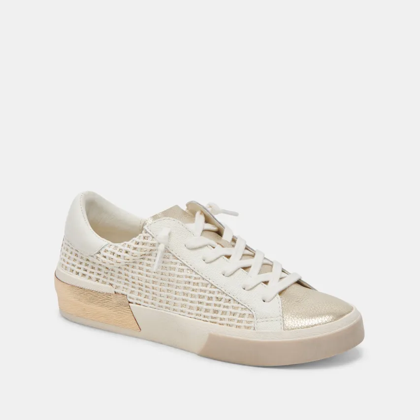 ZINA SNEAKERS BONE GOLD WOVEN^Dolce Vita Clearance