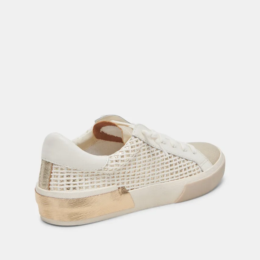ZINA SNEAKERS BONE GOLD WOVEN^Dolce Vita Clearance