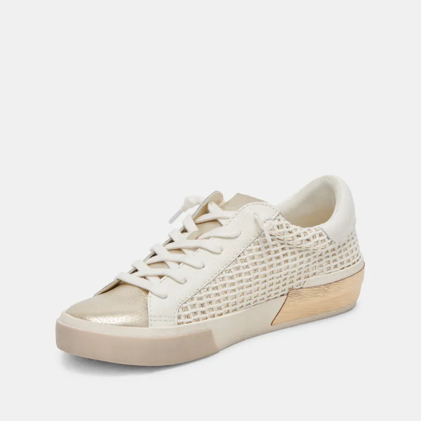 ZINA SNEAKERS BONE GOLD WOVEN^Dolce Vita Clearance