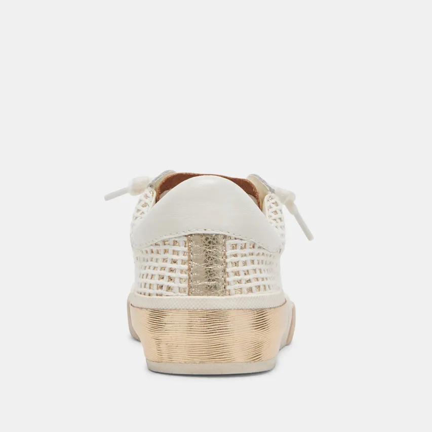 ZINA SNEAKERS BONE GOLD WOVEN^Dolce Vita Clearance