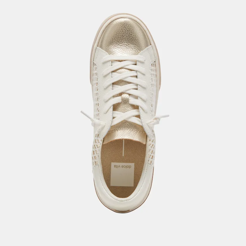 ZINA SNEAKERS BONE GOLD WOVEN^Dolce Vita Clearance