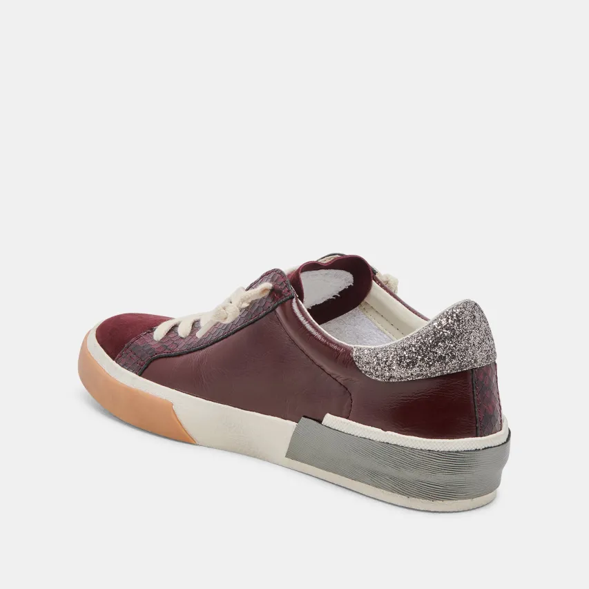 ZINA SNEAKERS BURGUNDY CRINKLE PATENT^Dolce Vita Online