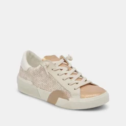 ZINA SNEAKERS SAND EMBOSSED LEATHER^Dolce Vita Online