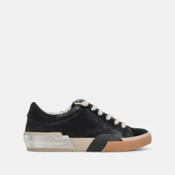 ZINA WIDE SNEAKERS ONYX EMBOSSED LEATHER^Dolce Vita Sale