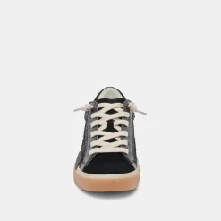 ZINA WIDE SNEAKERS ONYX EMBOSSED LEATHER^Dolce Vita Sale