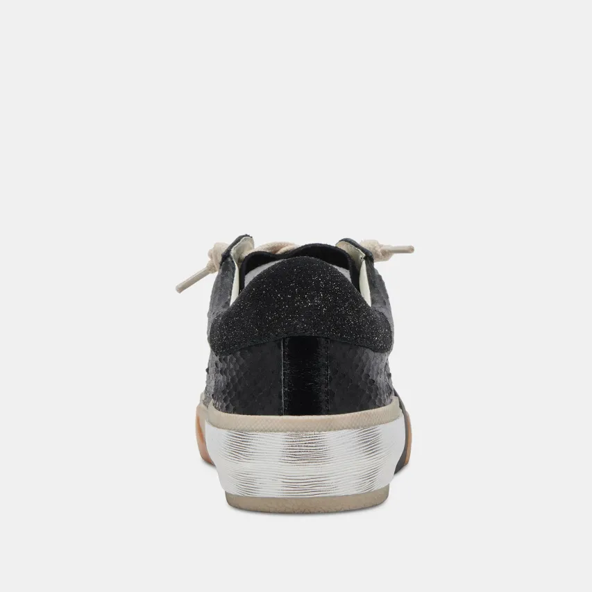 ZINA WIDE SNEAKERS ONYX EMBOSSED LEATHER^Dolce Vita Sale