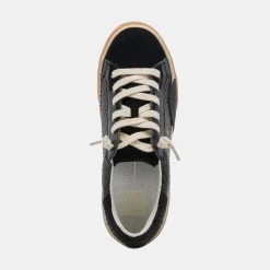 ZINA WIDE SNEAKERS ONYX EMBOSSED LEATHER^Dolce Vita Sale
