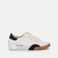 ZINA WIDE SNEAKERS WHITE BLACK LEATHER^Dolce Vita Online