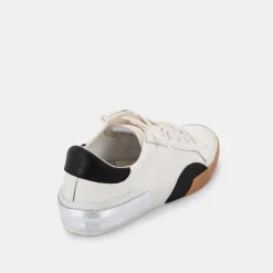 ZINA WIDE SNEAKERS WHITE BLACK LEATHER^Dolce Vita Online