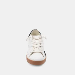ZINA WIDE SNEAKERS WHITE BLACK LEATHER^Dolce Vita Online