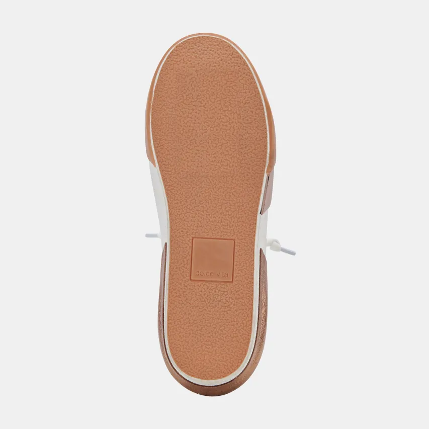 ZINA WIDE SNEAKERS WHITE TAN LEATHER^Dolce Vita Fashion