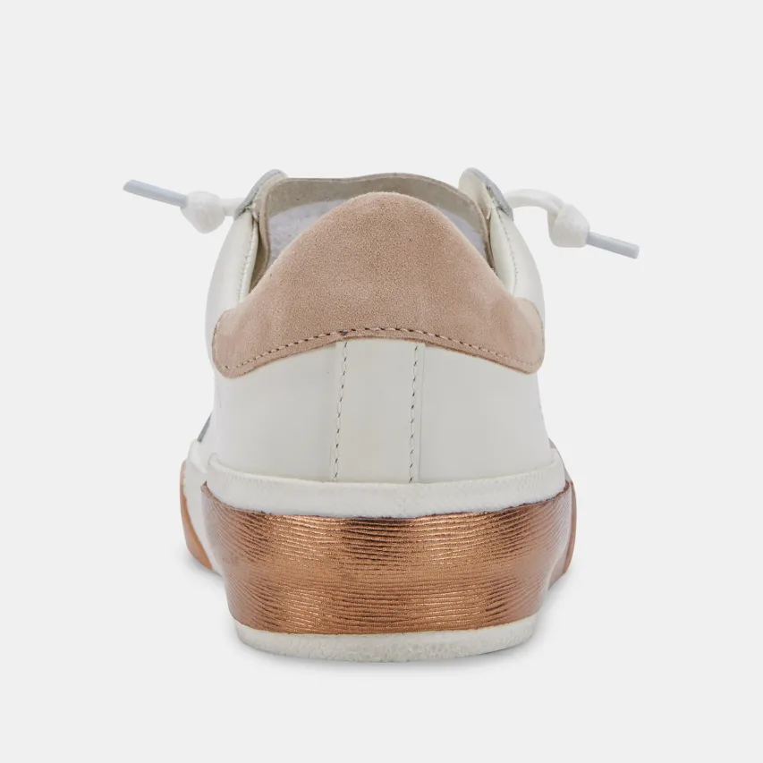 ZINA WIDE SNEAKERS WHITE TAN LEATHER^Dolce Vita Fashion